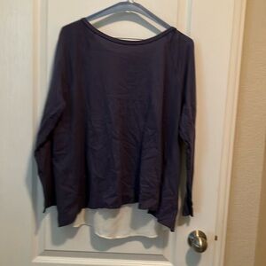 LOFT Black Boxy Long Sleeve Blouse